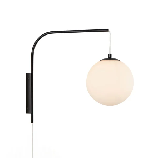 Markslöjd - Dione Wandleuchte, mit Stecker, schwarz/weiß