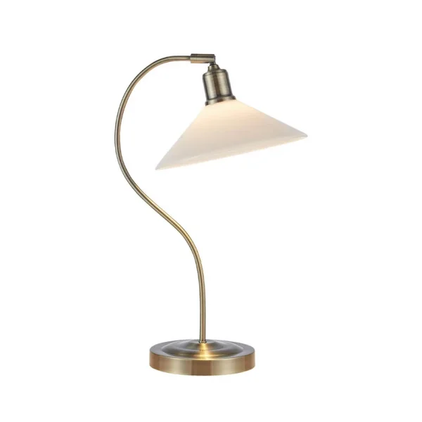 Markslöjd - Vela Tischleuchte Antique Brass/Shiny White