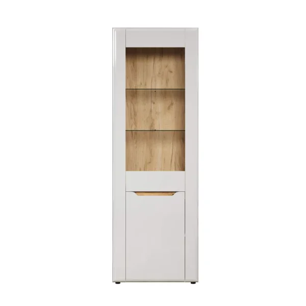 Marlon Vitrinenschrank weiß Hochglanz.