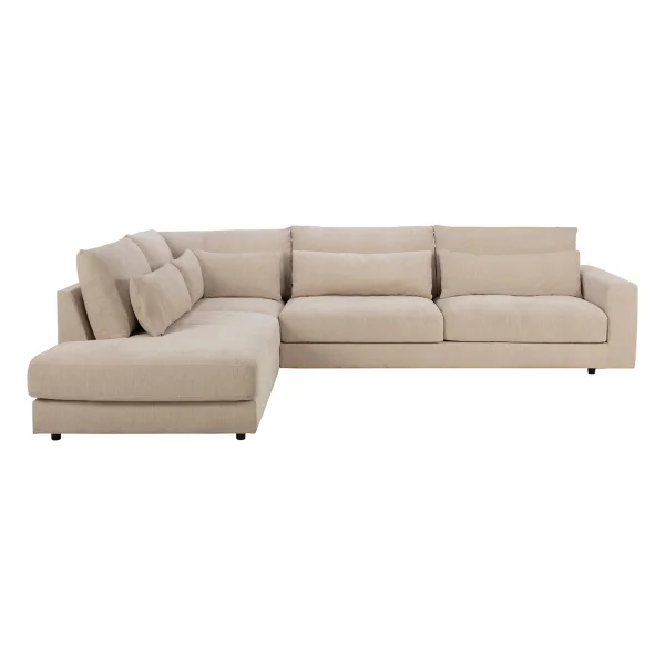 Marstrand Ecksofa mit schwarzen Beinen.