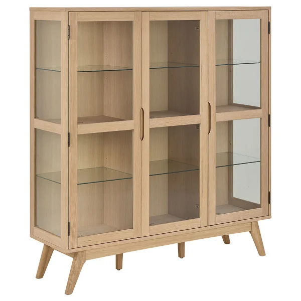 Marte Vitrinenschrank 3 Türen weiß.