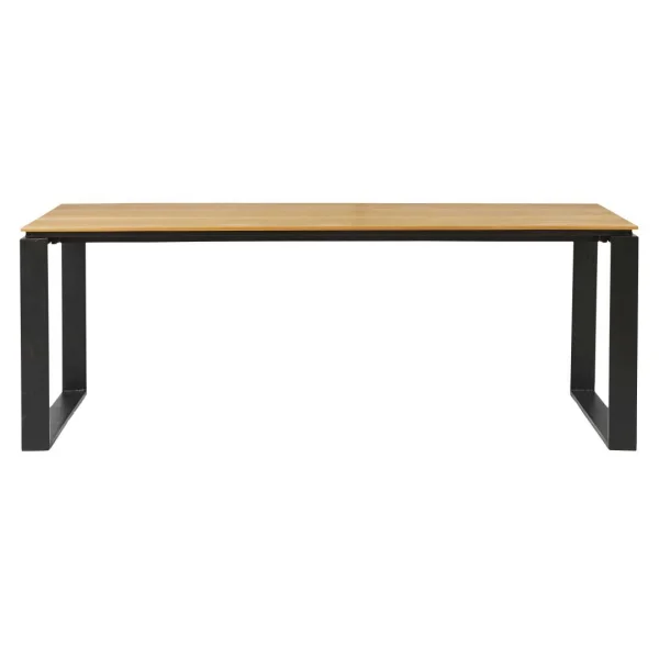 Martinus Gartentisch 100x210cm schwarz,Teak dekor.