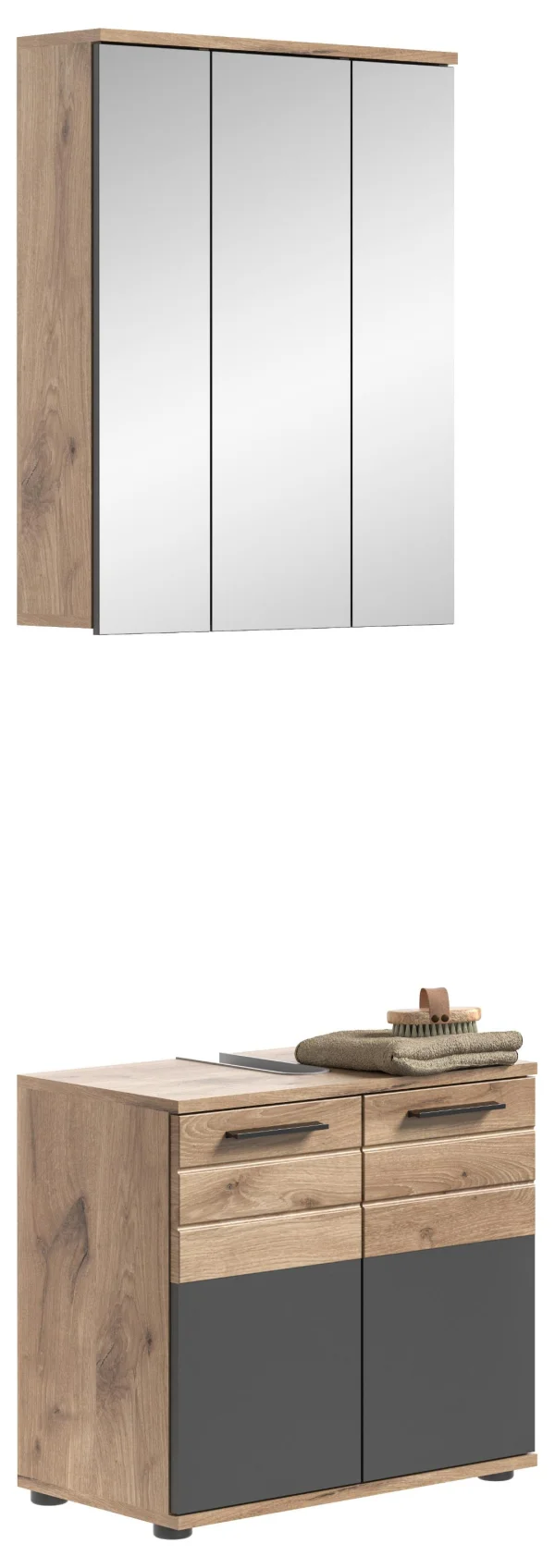 Mason Badmöbelset M1 Grau, Eiche Dekor.