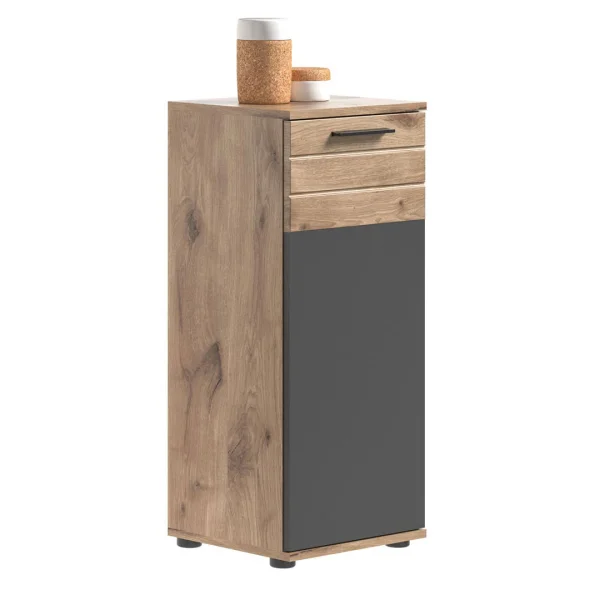 Mason Badschrank 1 Tür grau,Eiche dekor.