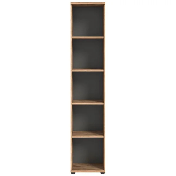 Mason Büroregal 40cm 4 Ablagen grau,Eiche dekor.