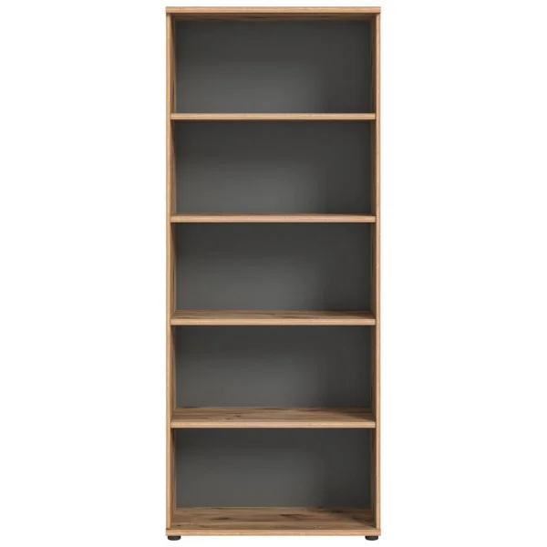Mason Büroregal 80cm 4 Ablagen grau,Eiche dekor.