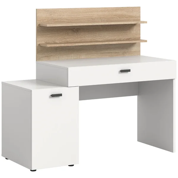 Match Schreibtisch mit Regal 1 Schublade 1 Tür 2 Regale weiß.