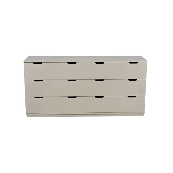Mavis Aoko Kommode doppelt 6 Schubladen Beige