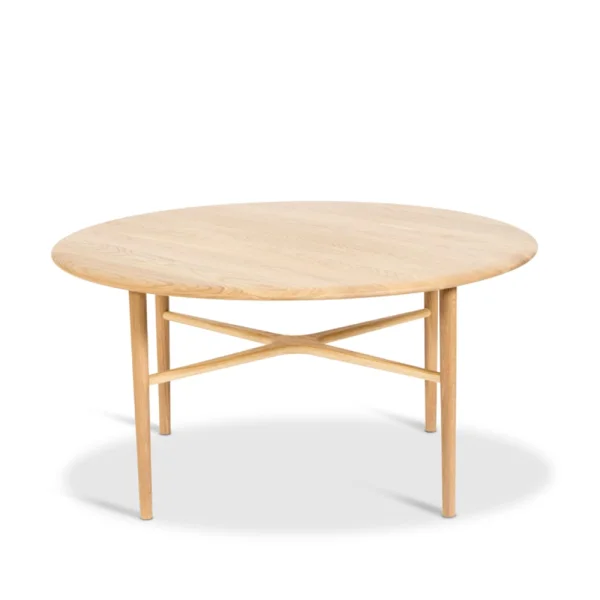 Mavis Crest runder Couchtisch Eiche weißpigment Klarlack