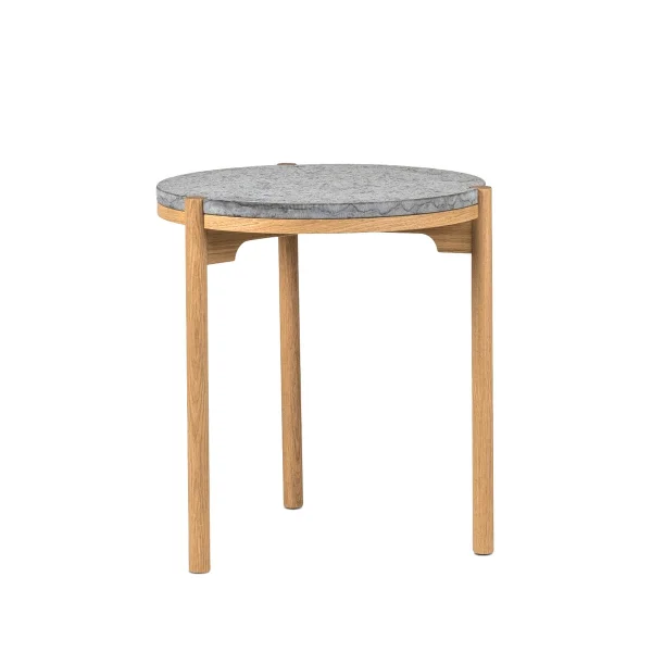 Mavis Dondo Beistelltisch weiß pigmentierte Eiche Ø45 cm Gehobelter Kalkstein