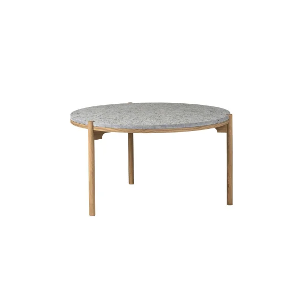 Mavis Dondo Couchtisch weiß pigmentierte Eiche Ø80 cm Gehobelter Kalkstein