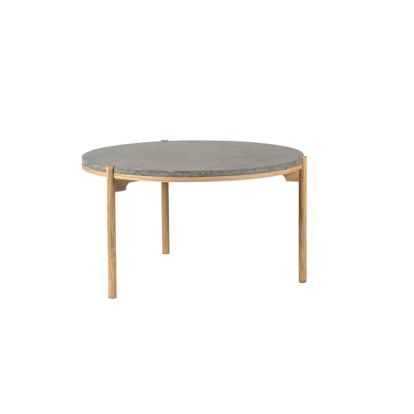 Mavis Dondo Couchtisch weiß pigmentierte Eiche Ø80 cm Geschliffener Kalkstein