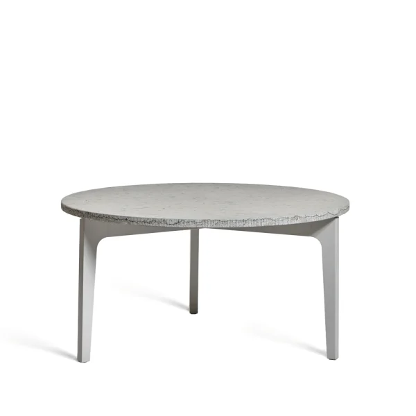 Mavis Höllviken Beistelltisch Ø80 cm Kalkstein, hellgraßer Ständer