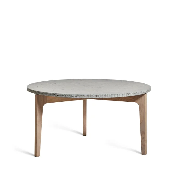 Mavis Höllviken Beistelltisch Ø80 cm Kalkstein-weiß pigmentierte Eichenbeine