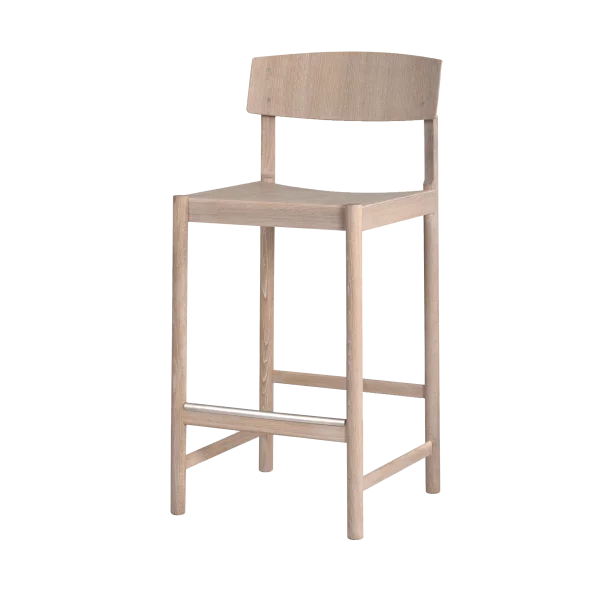 Mavis Rod Barhocker 65 cm Weiß gewachstes Eichenholz