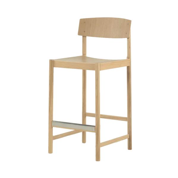 Mavis Rod Barhocker 65 cm Weißpigmentierte, mattlackierte Eiche