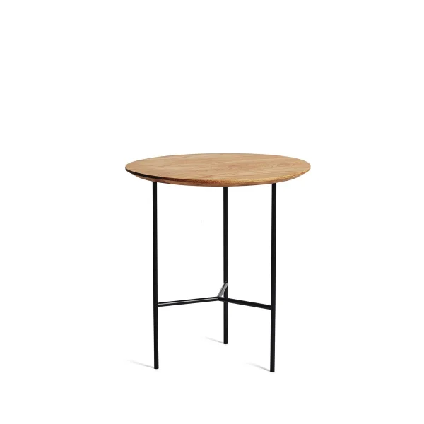 Mavis Tribeca Beistelltisch Eiche geölt rustikal, schwarze Beine, ø47 cm