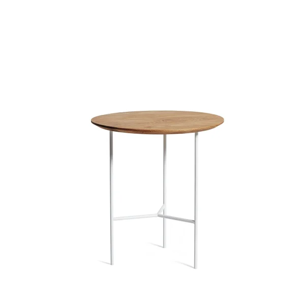 Mavis Tribeca Beistelltisch Eiche geölt rustikal, weiße Beine, Ø47 cm