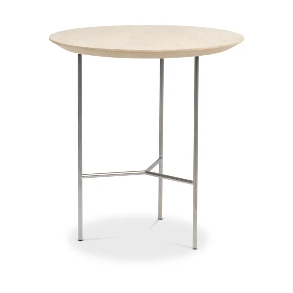Mavis Tribeca Beistelltisch Eiche natur, satiniertes Chromgestell, Ø47 cm