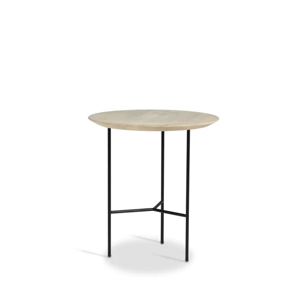 Mavis Tribeca Beistelltisch Eiche, seifengebeizt, schwarze Beine, ø47 cm