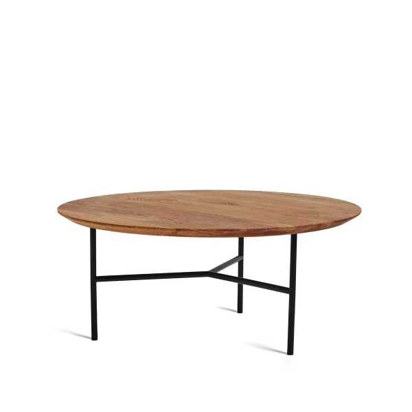 Mavis Tribeca Couchtisch Eiche geölt rustikal, schwarze Beine, ø80