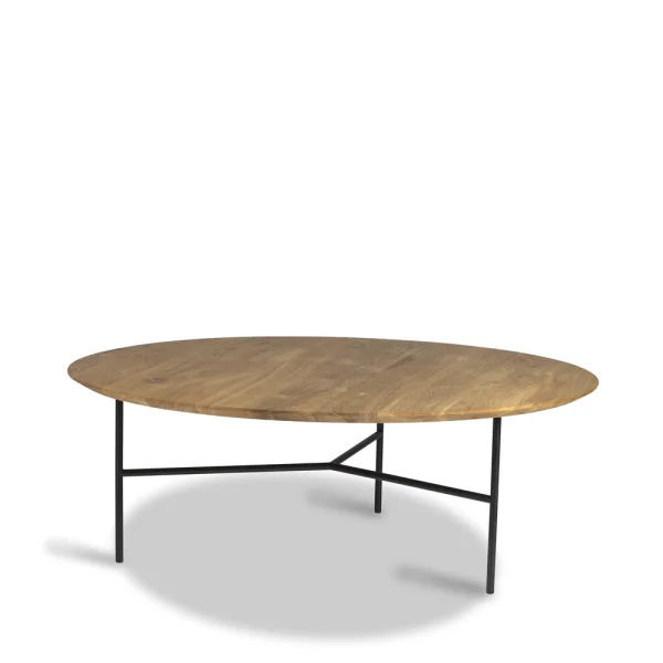 Mavis Tribeca Couchtisch Eiche geölt, schwarze Beine, ø110