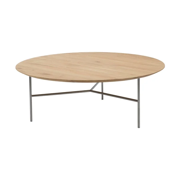 Mavis Tribeca Couchtisch Eiche lackiert, satinkromiert, ø110