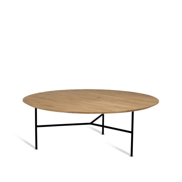 Mavis Tribeca Couchtisch Eiche lackiert, schwarze Beine, ø110