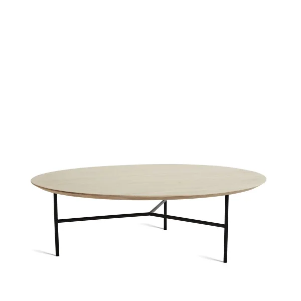 Mavis Tribeca Couchtisch Eiche seifengebeizt rustikal, schwarze Beine, ø110