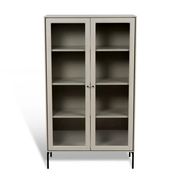 Mavis Volt Vitrinenschrank 130 cm beige Details in Schwarz