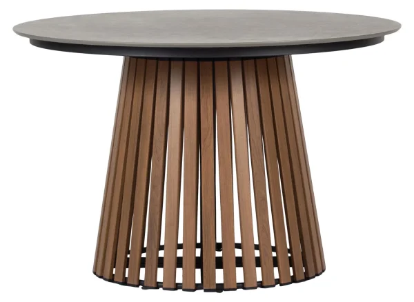 Max Gartentisch Ø115cm Teak, grau.