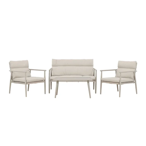 Mazzaro Loungeset 1 Sofa, 2 Stühle, 1 Couchtisch beige.