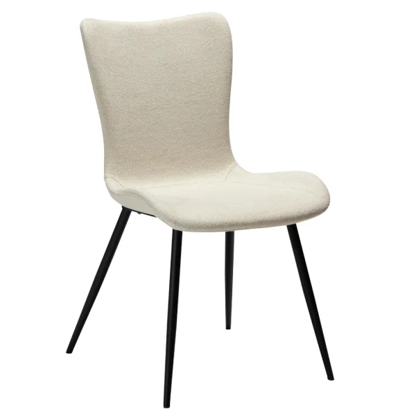 Medusa Dan-Form Esszimmerstuhl Bouclé beige.