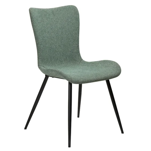 Medusa Dan-Form Esszimmerstuhl Bouclé grünlich.
