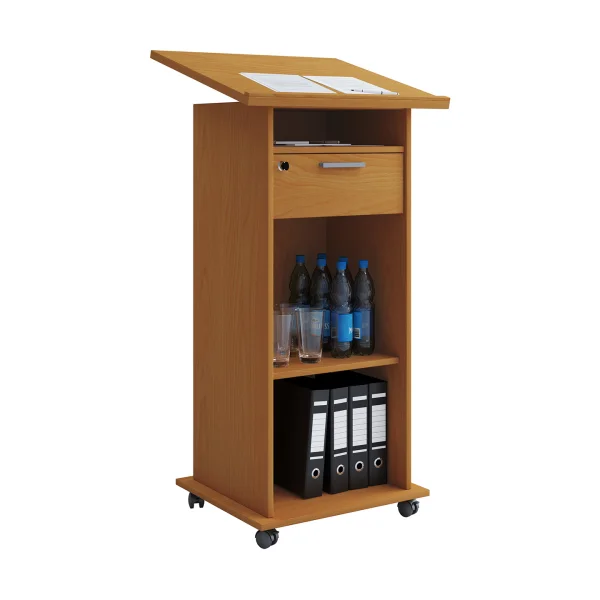 Meeta Schreibtisch , Schreibtisch 3 Regale und 1 Schublade Buche dekor.