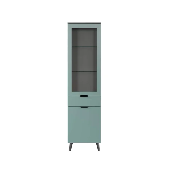 Melton Vitrinenschrank blau.