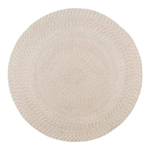 Menorca Teppich Ø180 cm geflochten sandfarben.