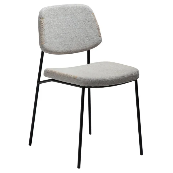 Menta Esszimmerstuhl Bouclé hellgrau.