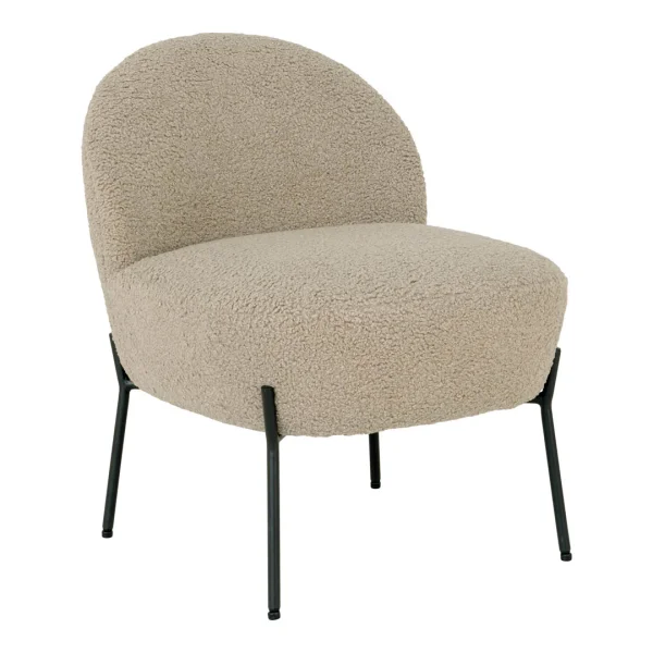 Merida Sessel imitiertes Lammfell graubraun.