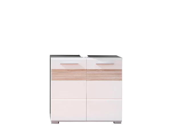 Mezzo Waschbeckenunterschrank weiß Hochglanz, weiß.