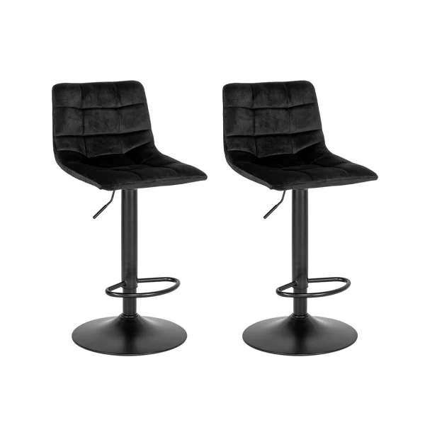 Middelfart Barhocker Velour schwarz, schwarz.