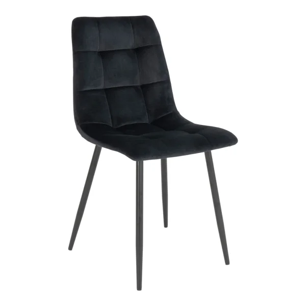 Middelfart Esszimmerstuhl Velour schwarz, schwarz.