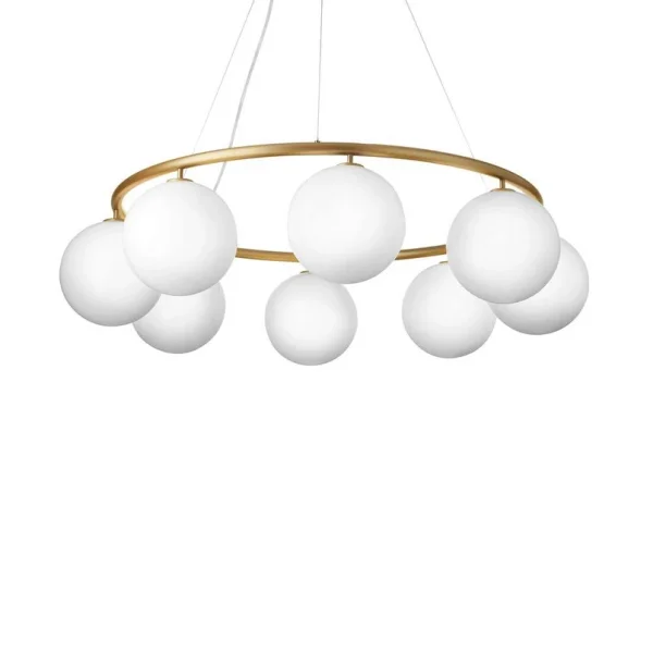 Miira 8 Circular Kronleuchter Messing/Opal - Nuura