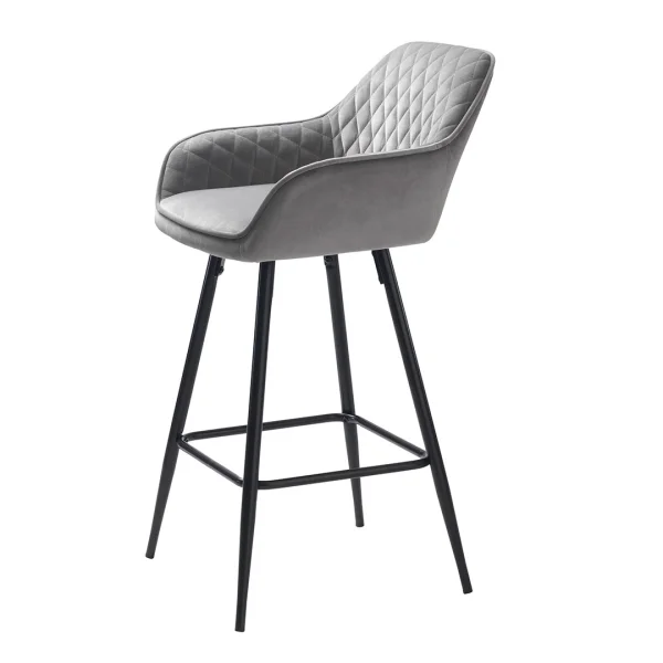 Milton Barhocker , Counterstuhl velour grau.