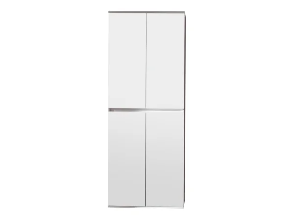 Minor Kleiderschrank 4 Türen, weiss, Spiegel.