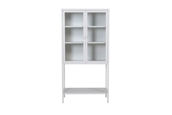 Misha Vitrinenschrank 2 Türen, 4 Ablagen, weiss.