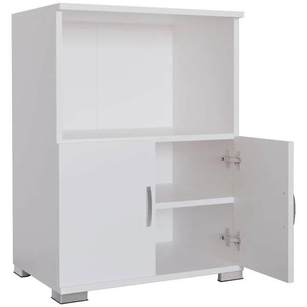 Miwelo Küchenregale Schrank, Mikrowelle 2 Türen, 1 Ablage weiß.
