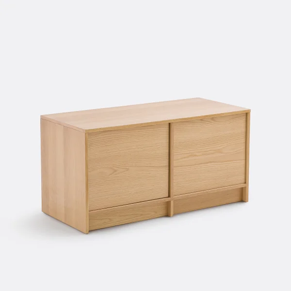 Modulares Niedriges Sideboard Aus Eiche, 2 Türen, Senssia