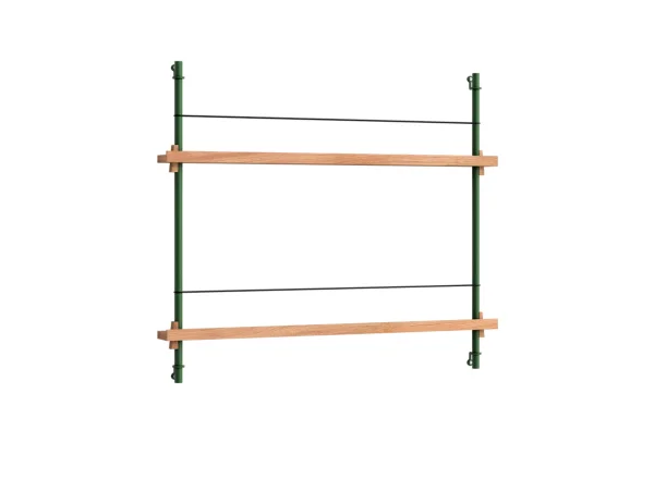 Moebe - Magazine Shelving 65 Regal Oak/Pine Green