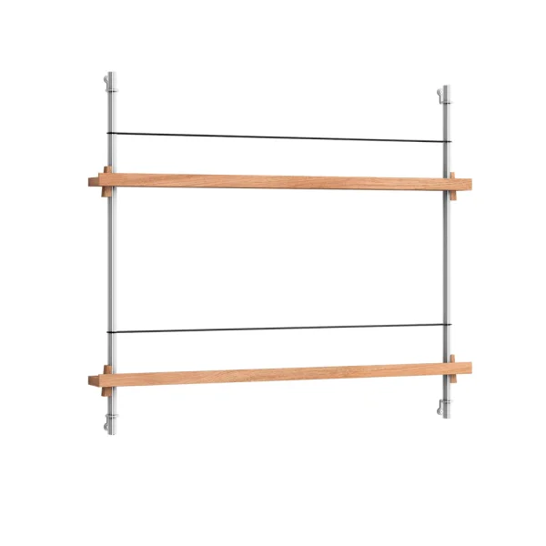Moebe - Magazine Shelving 65 Regal Oak/Stainless Steel